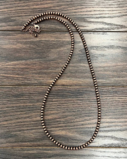 736497, 34" Handmade 6mm Copper Navajo Necklace