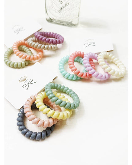 Pastel Tone Spiral Hair Tie Set