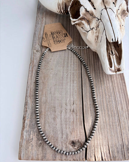 3mm Western Style Navajo Pearl Bead Necklace