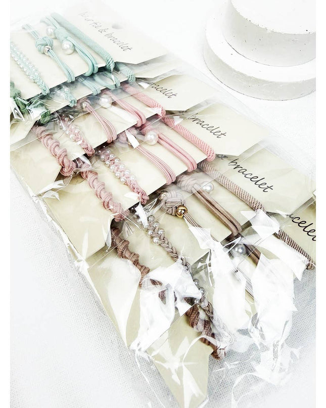 Boho Inspired Pearl Detail Hair Tie Bracelets