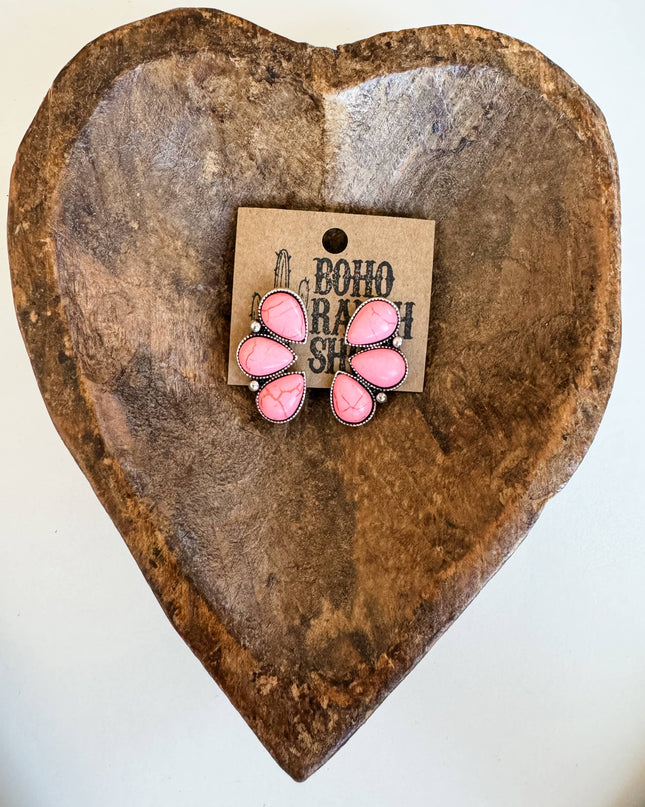 Western Stone Cluster Post Earrings