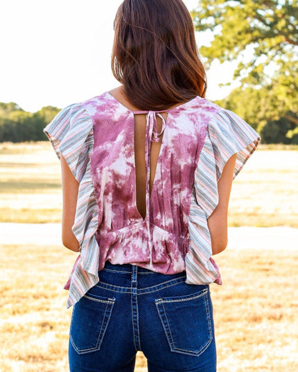 Ruffled Crop Top, Pink