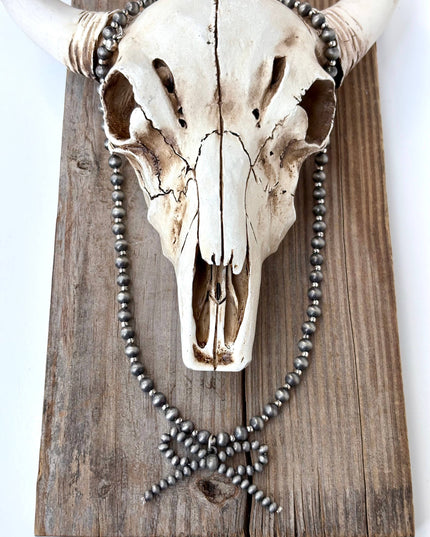 Navajo Style Pearl Bow Coquette Necklace