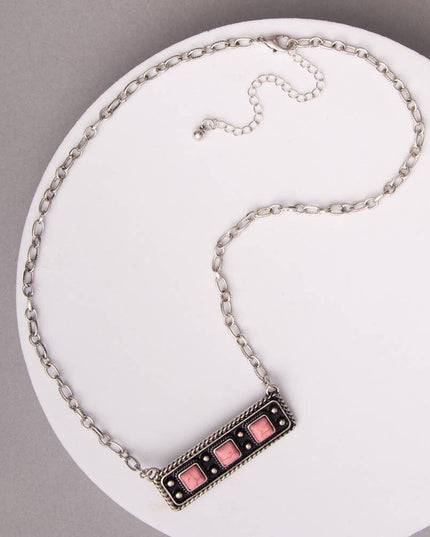 Western Rectangle Bar Concho Necklace