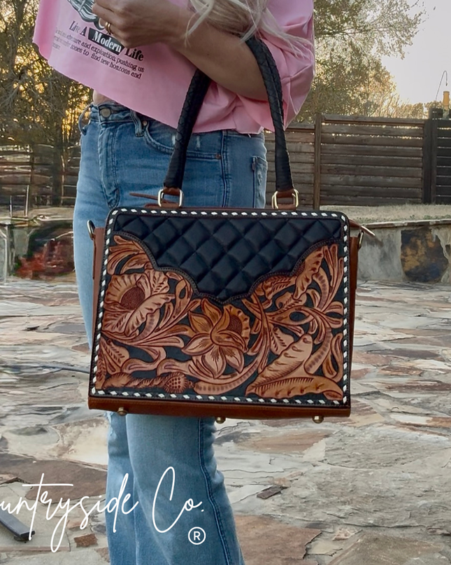 Laney Tooled Leather Handbag