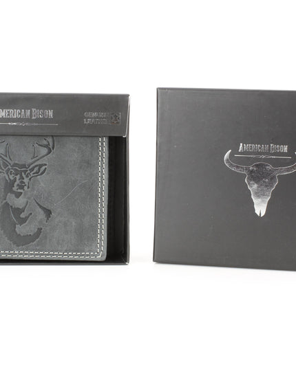 Men’s Bi-Fold Wallet with Deer Antler Emboss ABMWVT 03