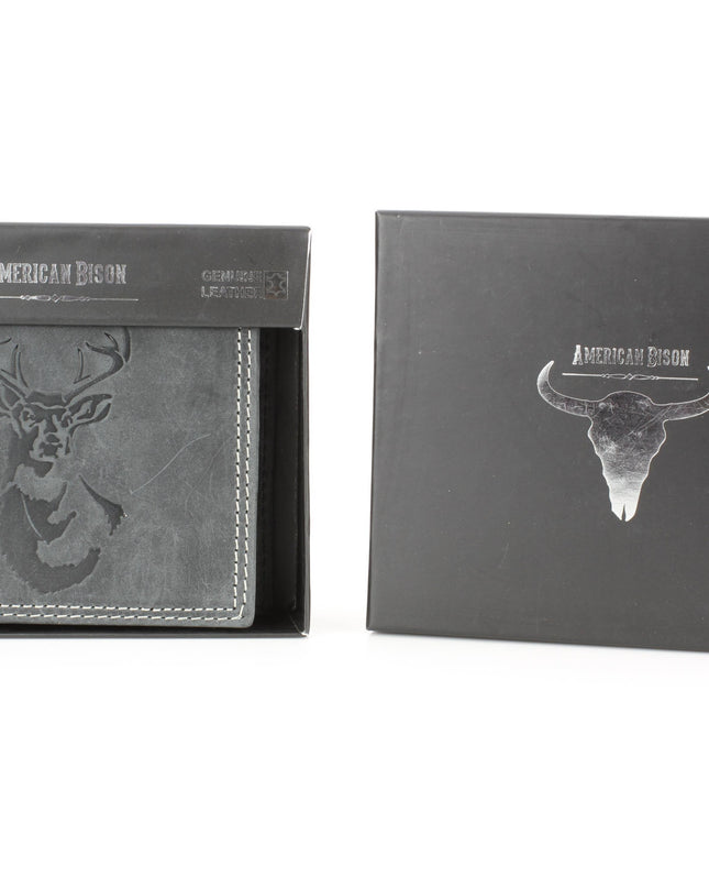 Men’s Bi-Fold Wallet with Deer Antler Emboss ABMWVT 03