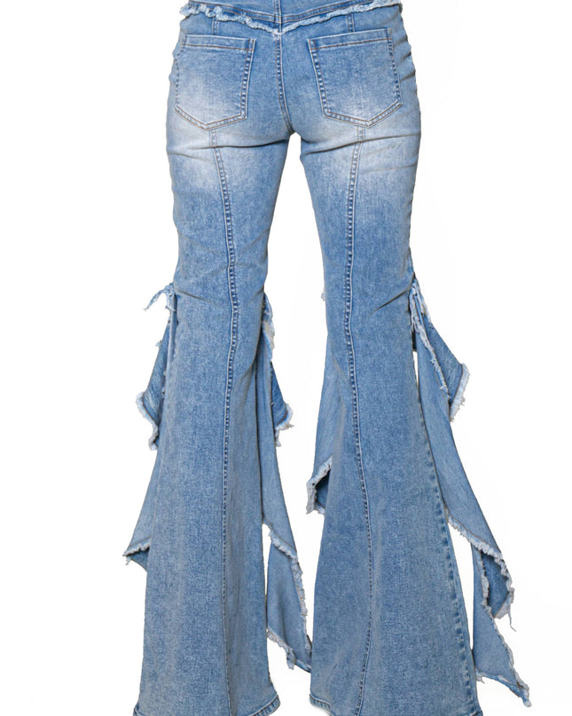 Frayed Romance Ruffle Flare Jean