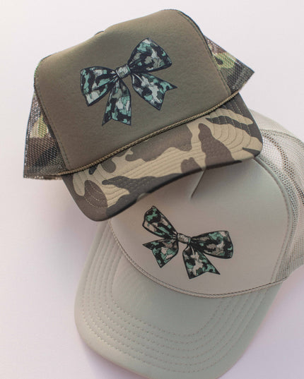Camouflage Bow Trucker Hat Cap