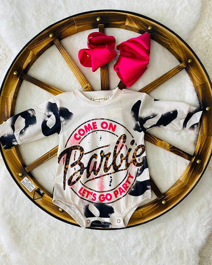 XCH0014-5H COME ON Barbie LET'S GO PARTY  baby onesie