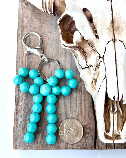 Western Coquette Bow Ribbon Stone Charm Key Ring Chain