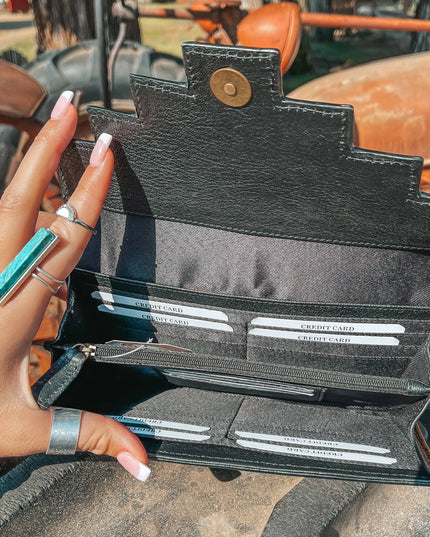 The Darlene Cowhide Leather Tooled Wallet