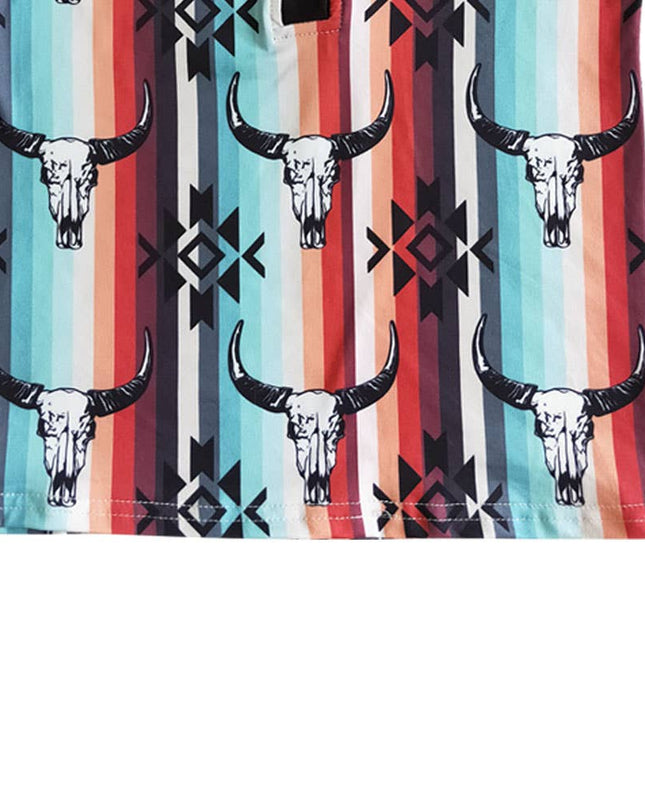 Baby Boys western cow stripe buttons shirts