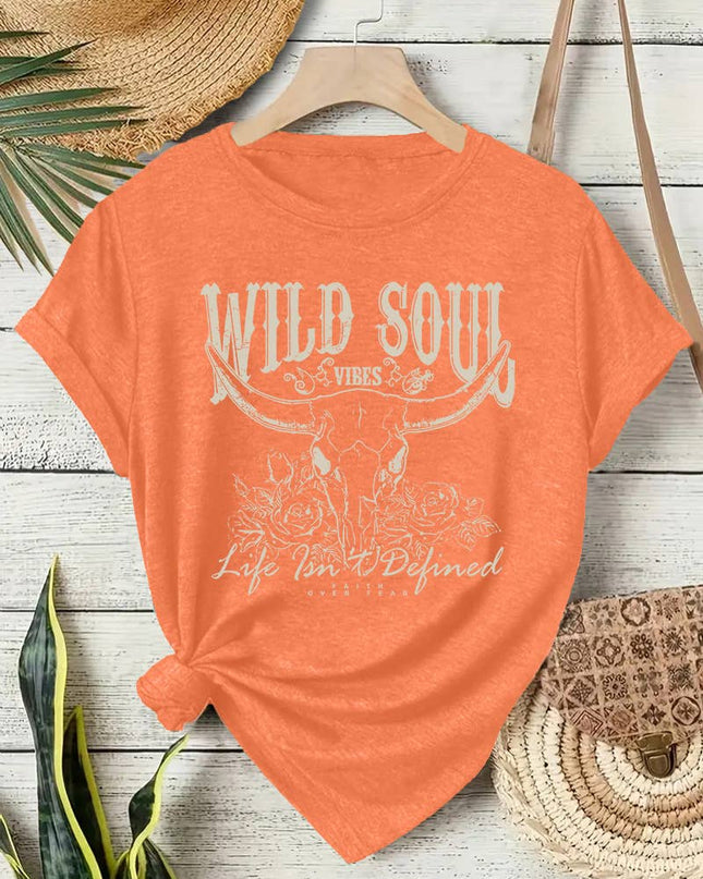 Western Vintage Wild Soul Graphic T-Shirt