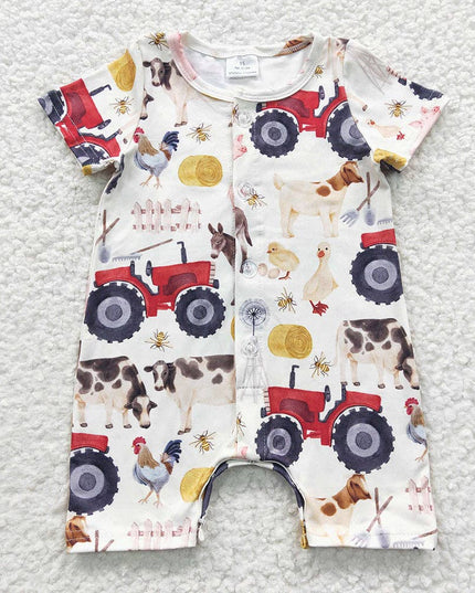 Baby Boys Farm Summer Rompers