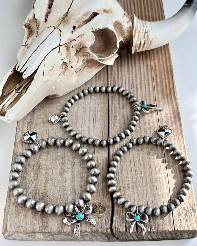 3 Piece Western Charm Navajo Pearl Bead Stretch Bracelet Set