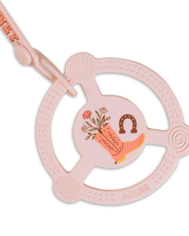 Silicone Teether Ring with Detachable Clip Bloomin' Boot