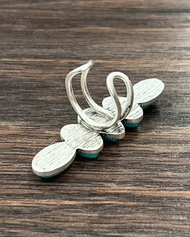 750437, Turquoise, Brass Adjustable Ring