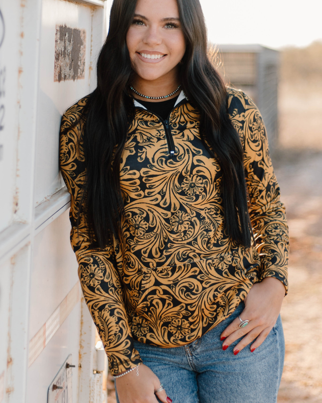 Tailgate Party Pullover Mustard & Black