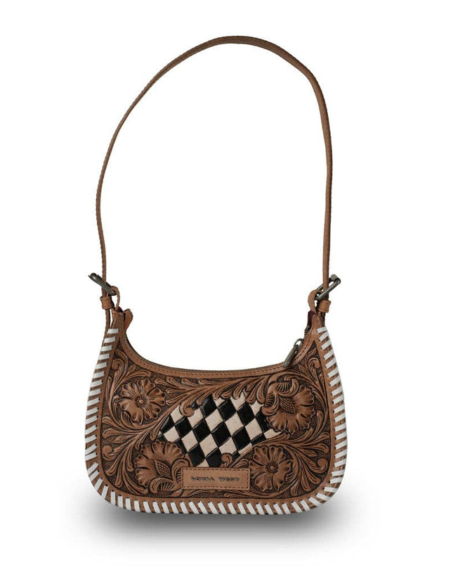 HANDTOOLED DANNIA MEDIUM PURSE CHECKERED EDITION