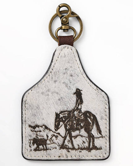 ADKRM140 Hair-On Genuine Leather Keyring Beautiful Horse Print