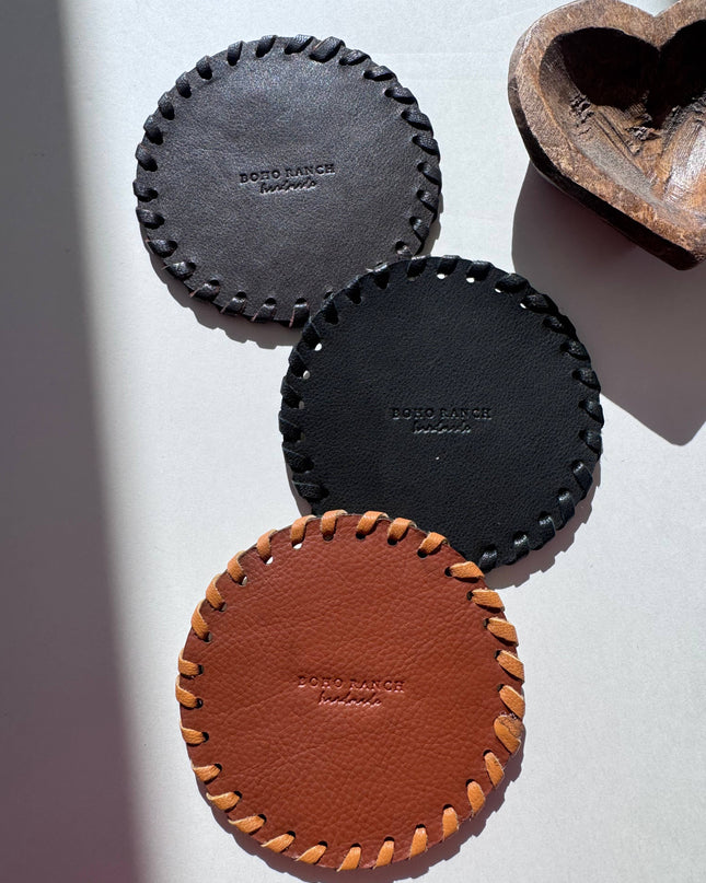 Genuine Cowhide Leather Coasters P| Western Hair-On Hide