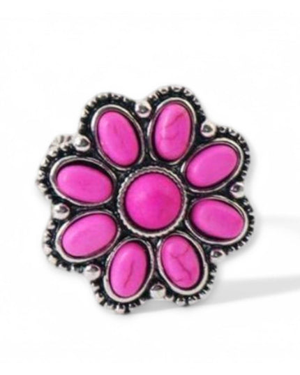 Western Blossom Pink Adjustable Fashion Ring