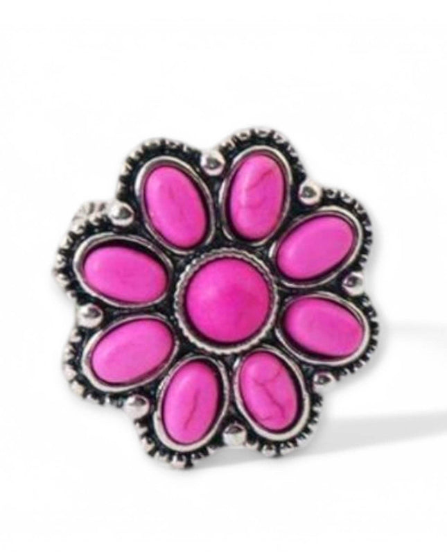 Western Blossom Pink Adjustable Fashion Ring