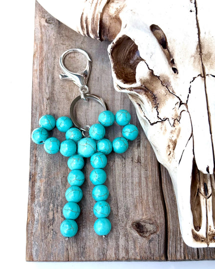 Western Coquette Bow Ribbon Stone Charm Key Ring Chain