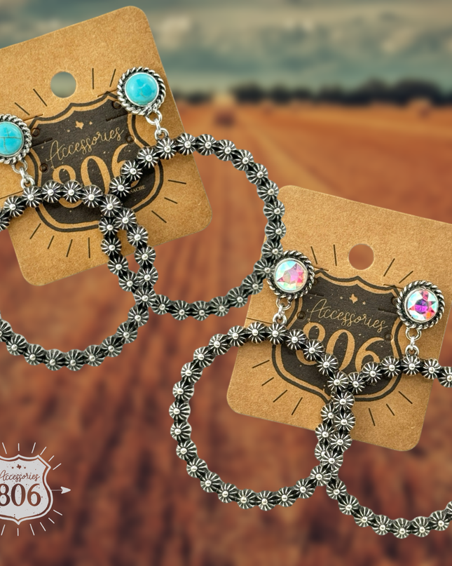 Western concho berry earring