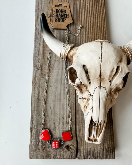 Western Card Theme Dice Necklace