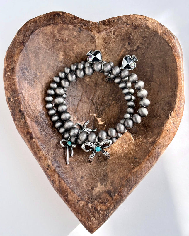 3 Piece Western Charm Navajo Pearl Bead Stretch Bracelet Set