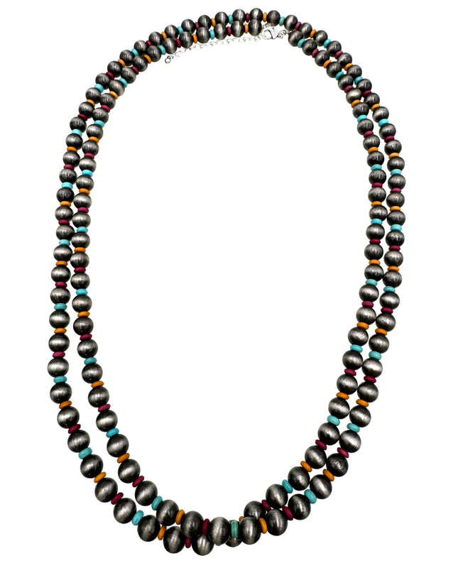Navajo Large Beads Versatile Long 60 inch Necklace