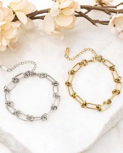 18K STAINLESS STEEL BARBED WIRE CHAIN BRACELET