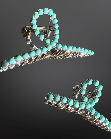 Faux Turquoise Claw Clip - Western Hair Clip