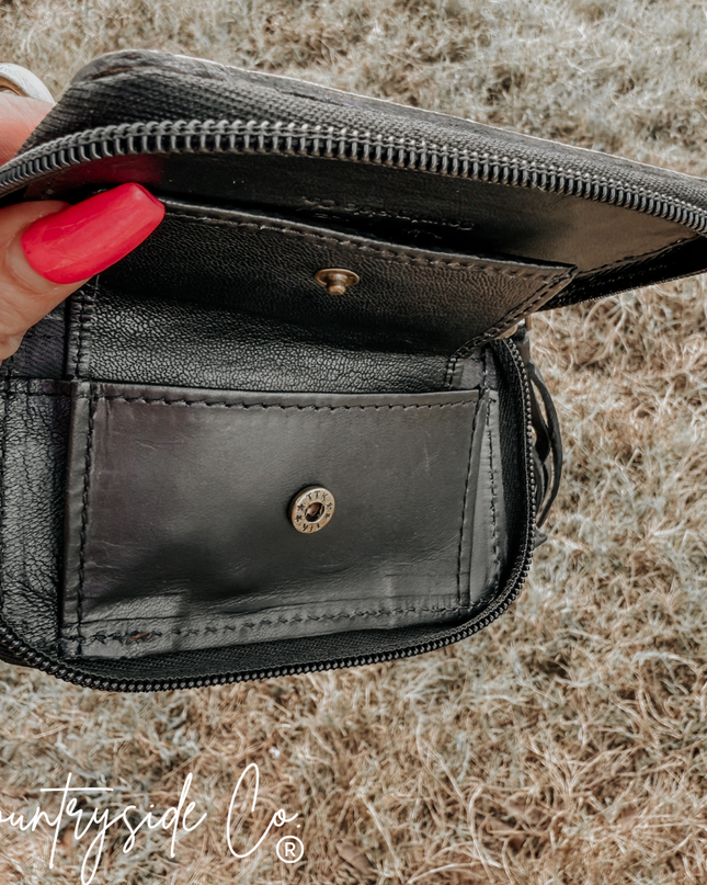 The Sidekick Checkered Mini Wallet Keychain