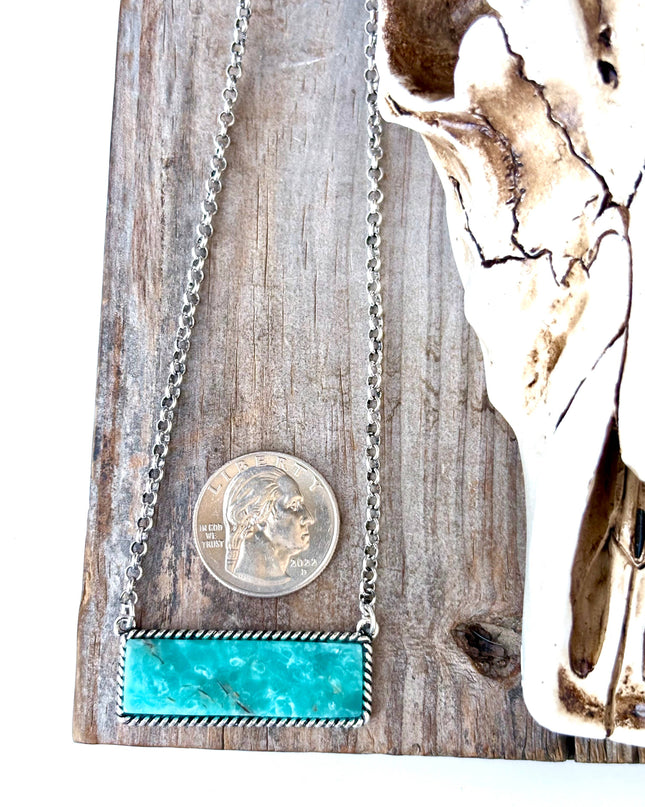 Western Style Stone Bar Pendant Necklace