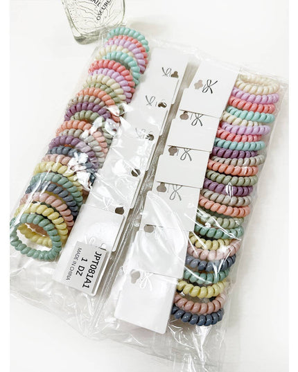 Pastel Tone Spiral Hair Tie Set