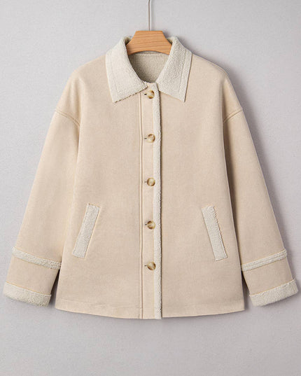 FB Western Suede Sherpa Lined Buttoned Jacket