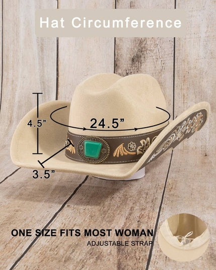 Embroidered Strap With Stone Western Cowboy Hat