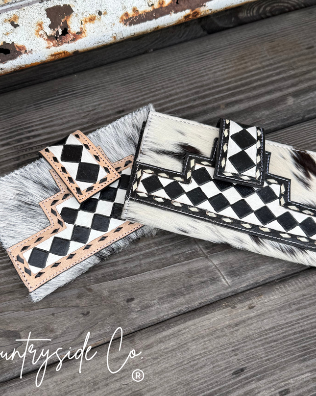 Miranda Checkered Cowhide Wallet