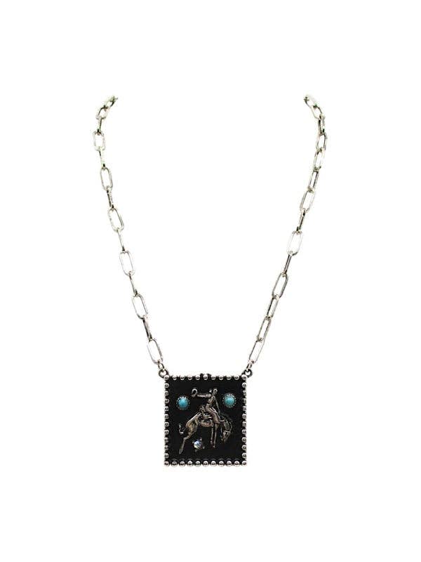 Western Bronc Rider Necklace