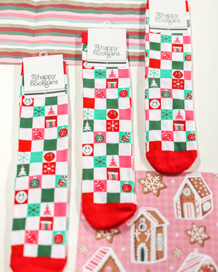 Socks - Christmas Checkered