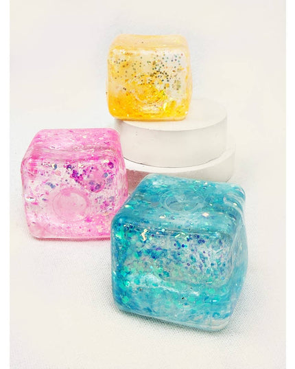 Viral Glitter Ice Cube Squishy Toy