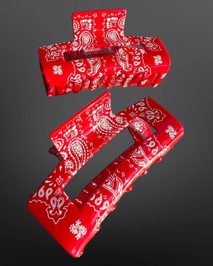 Western Paisley Bandana Print Claw Clip
