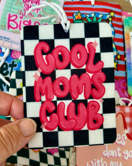 Cool moms club checkered felt car fresheners 