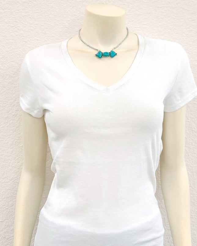 739694, 15" Handmade Navajo Turquoise Necklace