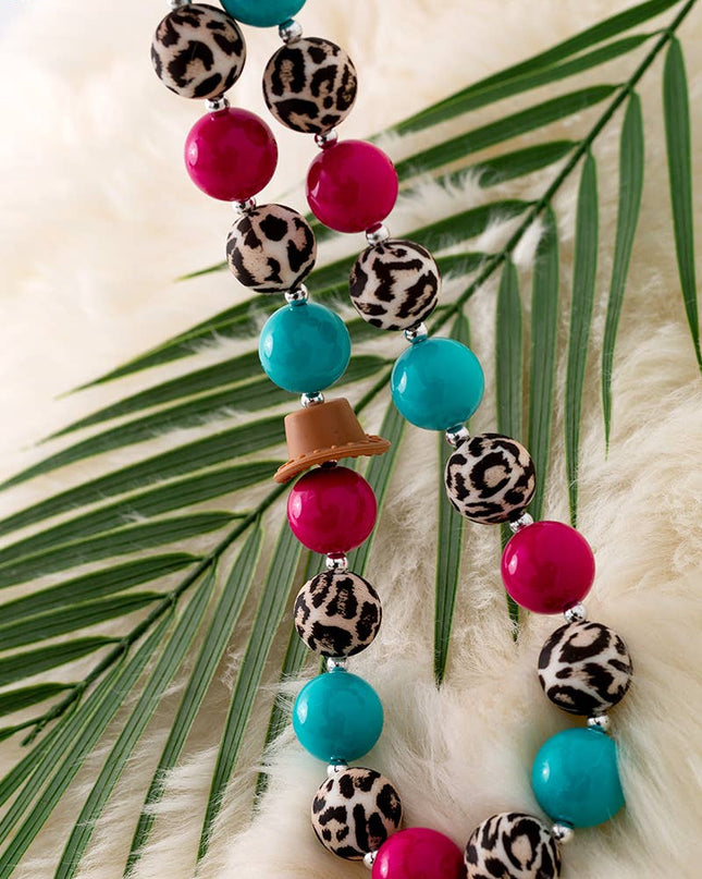 BUBBLE NECKLACE W/ SIDE HAT PENDANT. 3PCS/$15 ACG40194