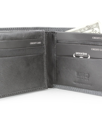 Men’s Bi-Fold Wallet with Deer Antler Emboss ABMWVT 03