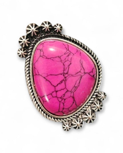 Let's Make A Statement Stretch One Size Fashion Crackle Stone Ring